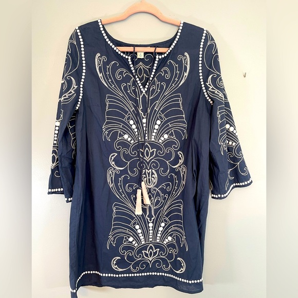 Sundance Palace NWOT Beaded and Embroidered Tassle Coverup Tunic size M - Picture 6 of 9